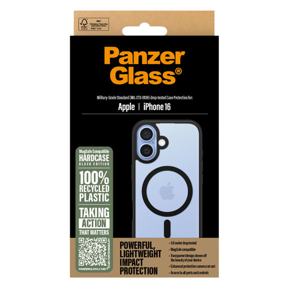 PanzerGlass - Puzdro HardCase s MagSafe pre iPhone 16, čierna