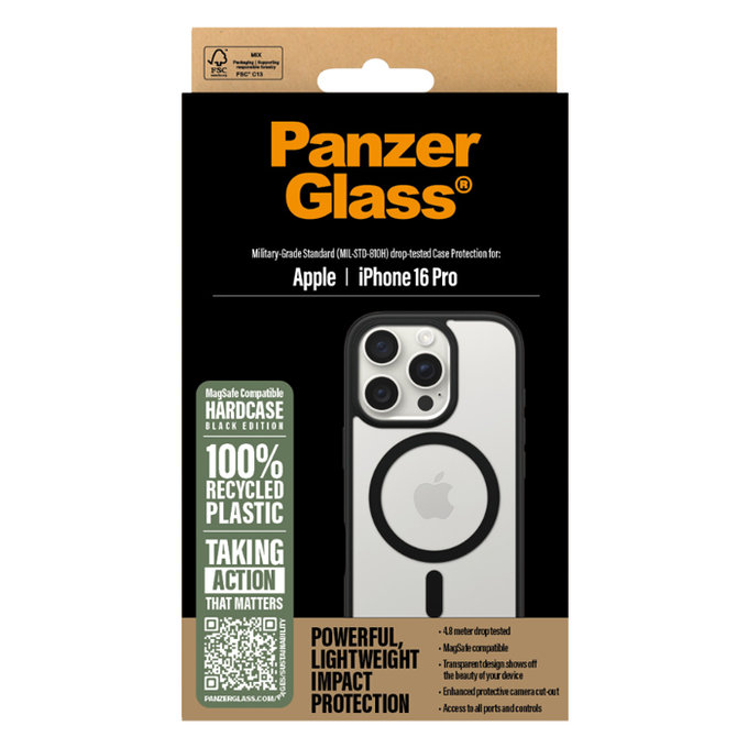 PanzerGlass - Puzdro HardCase s MagSafe pre iPhone 16 Pro, čierna