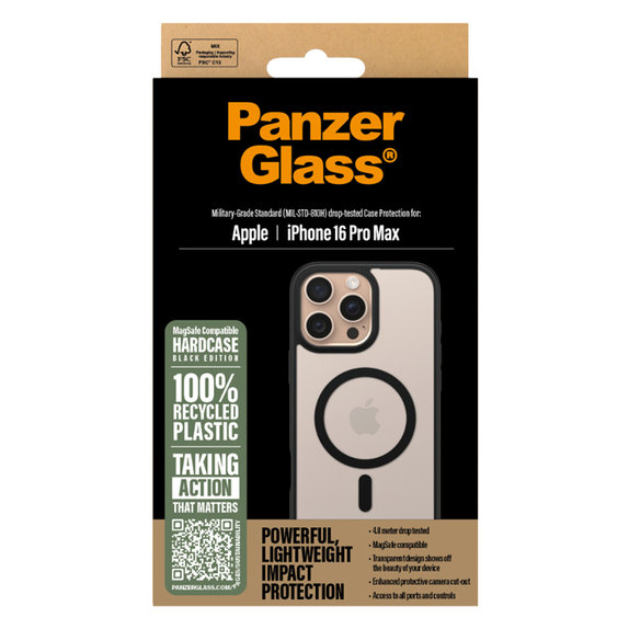 Puzdro HardCase s MagSafe pre iPhone 16 Pro Max, Čierna, PanzerGlass