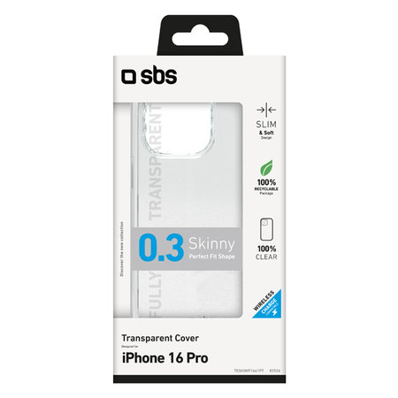 SBS - Puzdro Skinny pre iPhone 16 Pro, transparentná