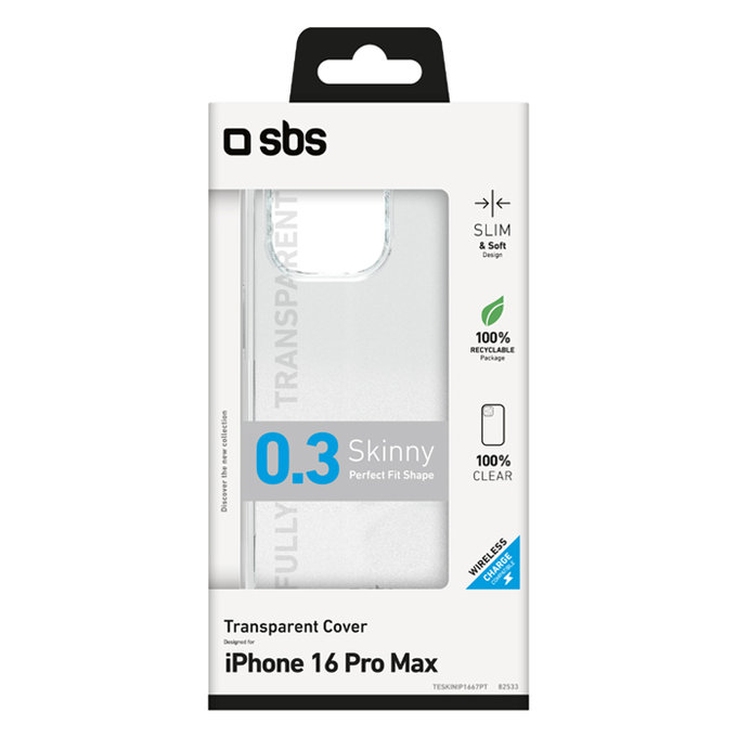 SBS - Puzdro Skinny pre iPhone 16 Pro Max, transparentná