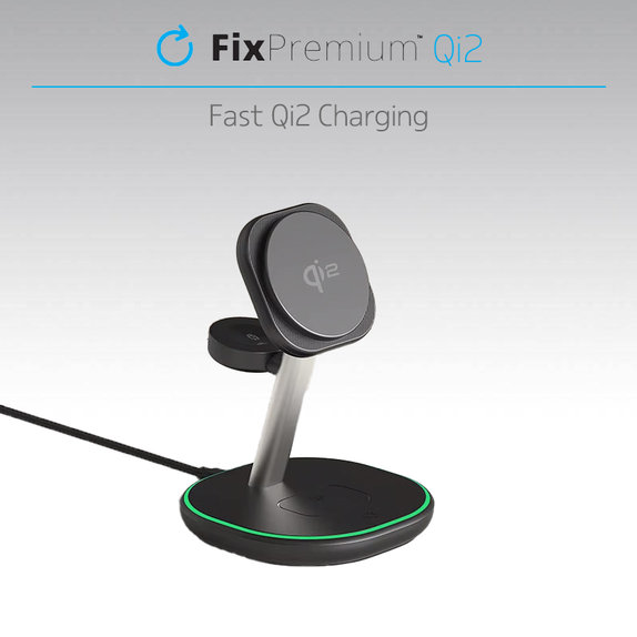 FixPremium - MagSafe Nabíjací Stojan s Qi2, čierna