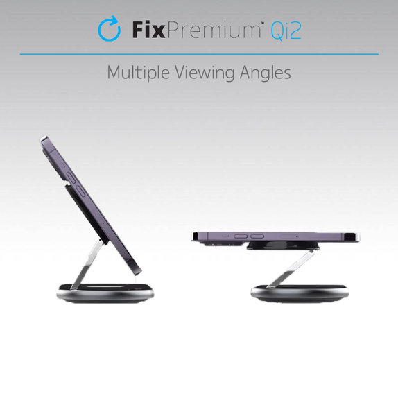 FixPremium - Nabíjací Stojan s Qi2 pre iPhone, Apple Watch a AirPods, čierna