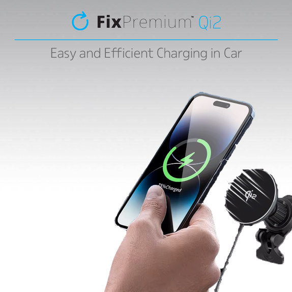 FixPremium - MagSafe Nabíjačka do Auta s Qi2, čierna