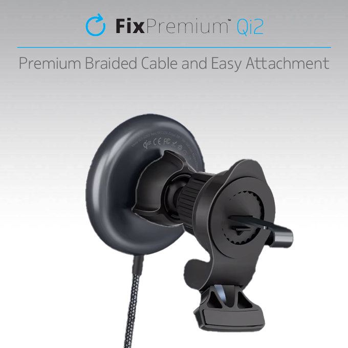 FixPremium - MagSafe Nabíjačka do Auta s Qi2, čierna