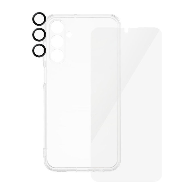 Bundle Ochranný kryt objektívu + Tvrdené sklo UWF + Puzdro TPU pre Samsung A15 5G, SAFE