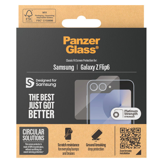 Tvrdené sklo Classic Fit pre Samsung Galaxy Z Flip6, Číra, PanzerGlass