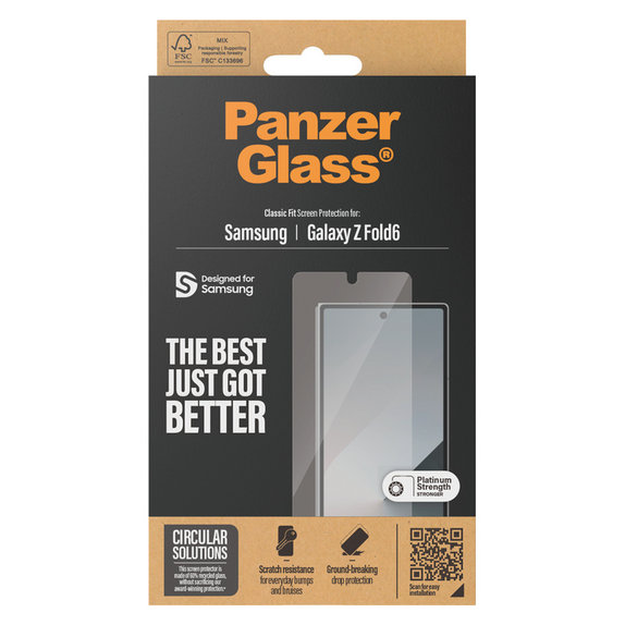 Tvrdené sklo Classic Fit pre Samsung Galaxy Z Fold6, Číra, PanzerGlass