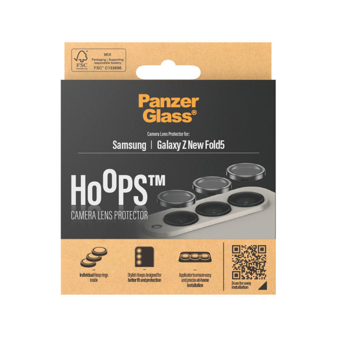 Ochranný kryt objektívu Hoops pre Samsung Z Fold6, Čierna, PanzerGlass