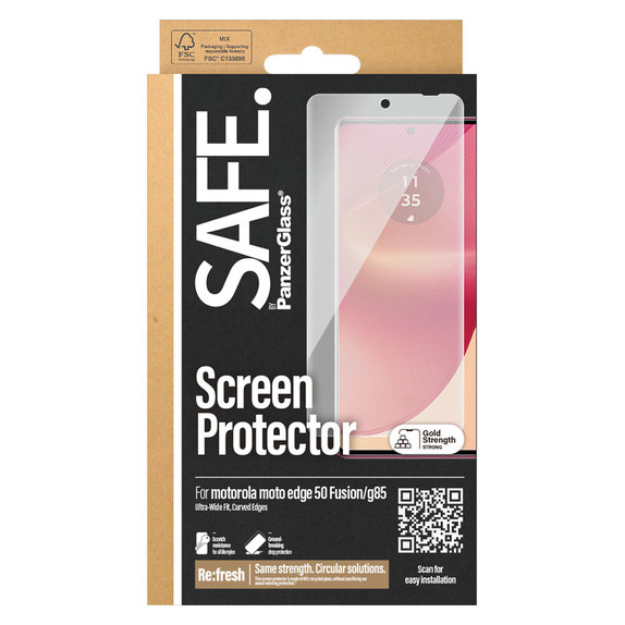 Tvrdené sklo UWF pre Motorola Moto G85 5G/Edge 50 Fusion, Čierna, SAFE by PanzerGlass