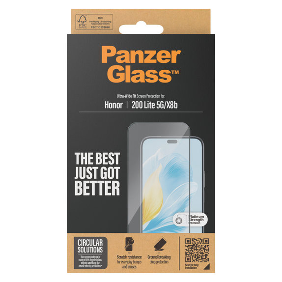 Tvrdené sklo UWF pre Honor 200 Lite, Čierna, PanzerGlass