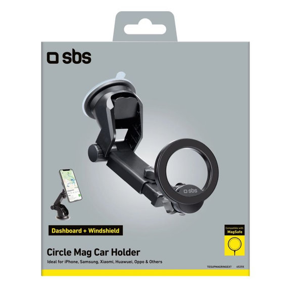 SBS - Držiak do auta Circle Mag s teleskopickým ramenom, MagSafe, čierna