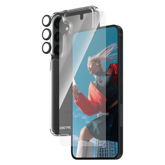 Bundle Hoops + Tvrdené sklo UWF + Hard Case D3O pre Samsung Galaxy S24, PanzerGlass
