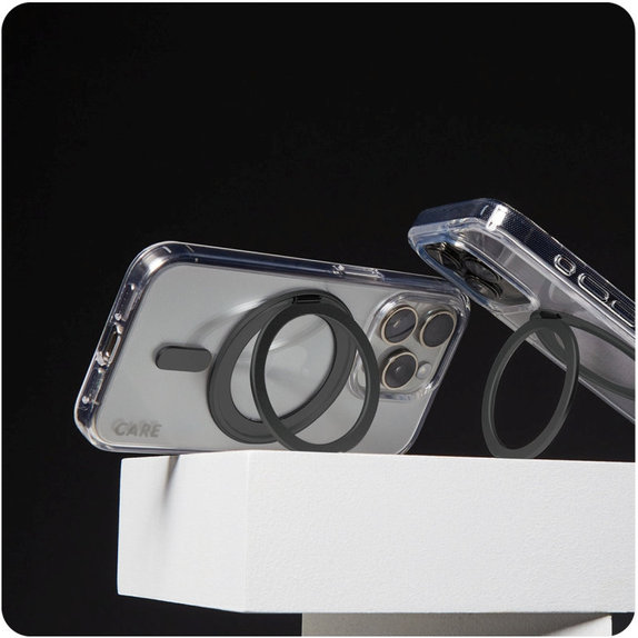 Puzdro Kickstand s MagSafe pre iPhone 16 Pro, Čierna, CARE