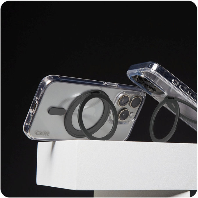 Puzdro Kickstand s MagSafe pre iPhone 16 Plus, Čierna, CARE
