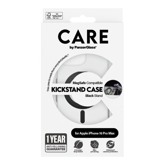 Puzdro Kickstand s MagSafe pre iPhone 16 Pro Max, Čierna, CARE