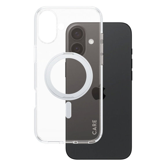 Puzdro Kickstand s MagSafe pre iPhone 16 Plus, Strieborná, CARE