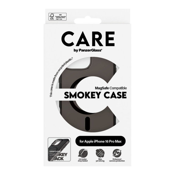 Puzdro Smokey s MagSafe pre iPhone 16 Pro Max, Čierna, CARE