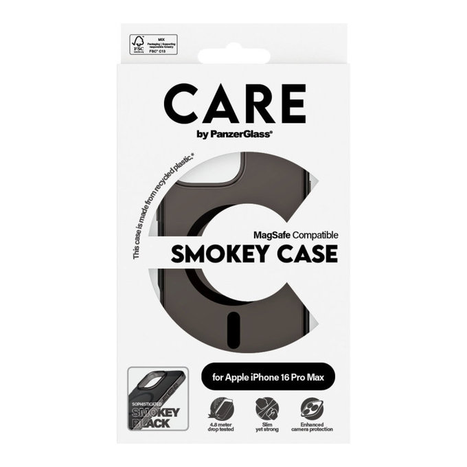 Puzdro Smokey s MagSafe pre iPhone 16 Pro Max, Čierna, CARE