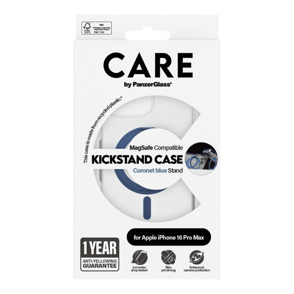 Puzdro Kickstand s MagSafe pre iPhone 16 Pro Max, Modrá, CARE