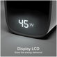 Cestovný adaptér LCD USB-C, GaN, 45 W PD, čierna, SBS
