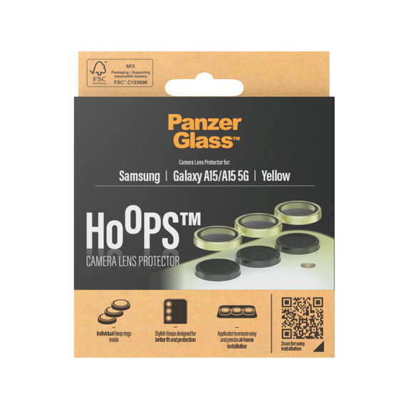 Ochranný kryt objektívu Hoops pre Samsung A15/A15 5G, Žltá, PanzerGlass