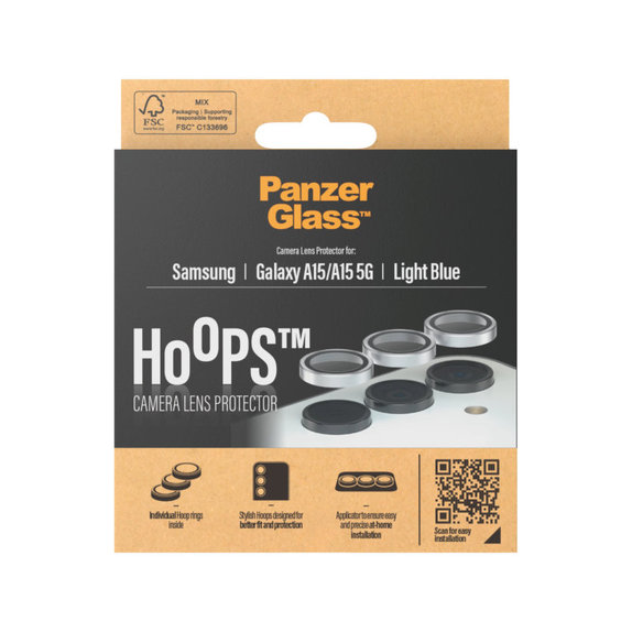 Ochranný kryt objektívu Hoops pre Samsung A15/A15 5G, Svetlá modrá, PanzerGlass
