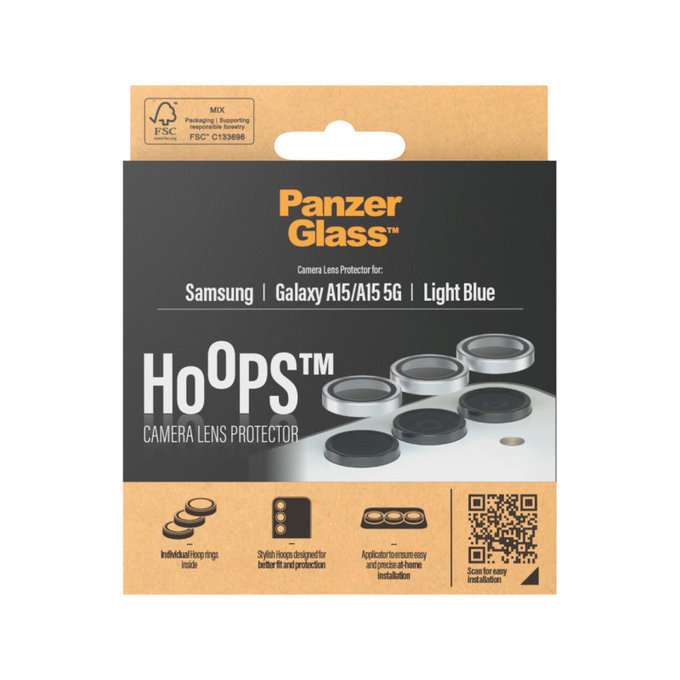 Ochranný kryt objektívu Hoops pre Samsung A15/A15 5G, Svetlá modrá, PanzerGlass