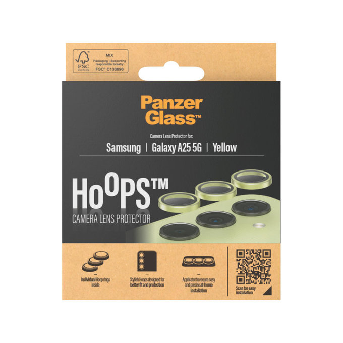 Ochranný kryt objektívu Hoops pre Samsung A25 5G, Žltá, PanzerGlass