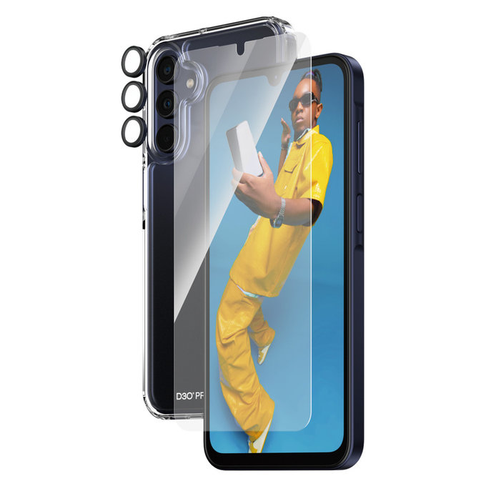 Bundle Hoops + Tvrdené sklo UWF + Hard Case D3O pre Samsung Galaxy A15/A15 5G, PanzerGlass