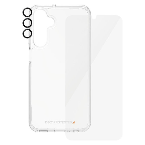 Bundle Hoops + Tvrdené sklo UWF + Hard Case D3O pre Samsung Galaxy A25 5G, Transparentná, PanzerGlass