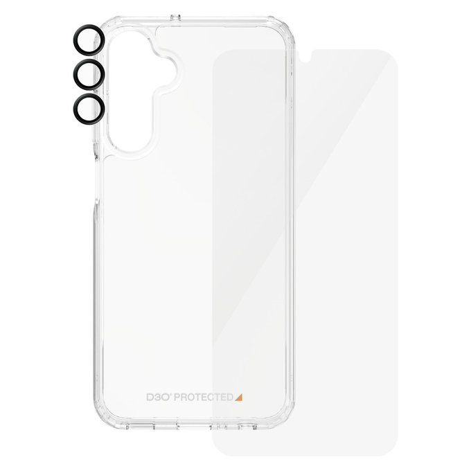 Bundle Hoops + Tvrdené sklo UWF + Hard Case D3O pre Samsung Galaxy A25 5G, Transparentná, PanzerGlass