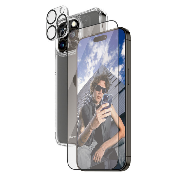 Bundle PicturePerfect + Tvrdené sklo UWF + Hard Case D3O pre iPhone 15 Pro Max, PanzerGlass