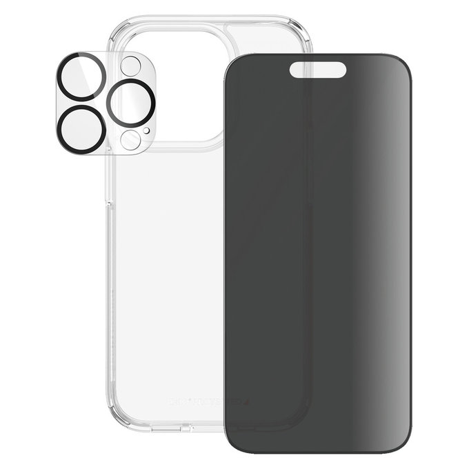 Bundle PicturePerfect + Tvrdené sklo UWF Privacy + Hard Case D3O pre iPhone 15 Pro, PanzerGlass