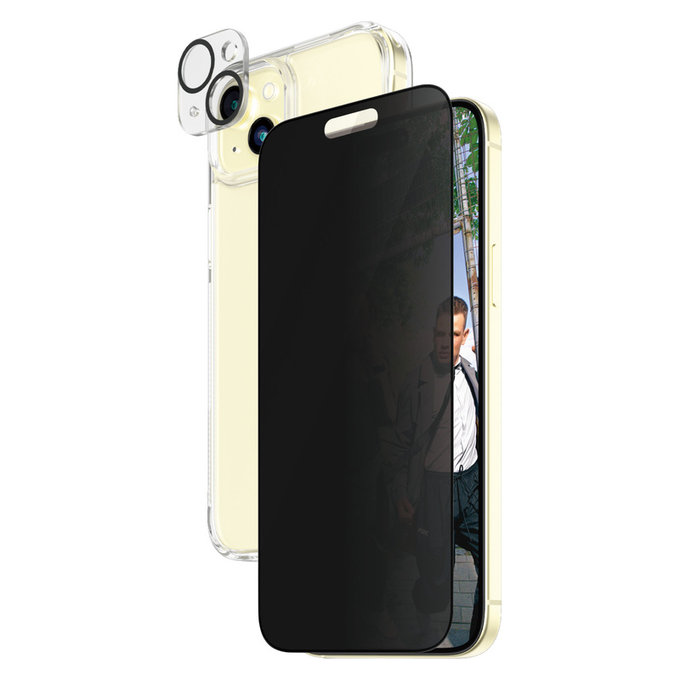 Bundle PicturePerfect + Tvrdené sklo UWF Privacy + Hard Case D3O pre iPhone 15 Plus, PanzerGlass