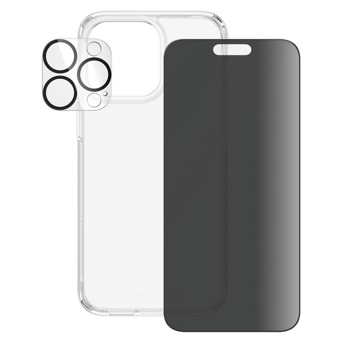 Bundle PicturePerfect + Tvrdené sklo UWF Privacy + Hard Case D3O pre iPhone 15 Pro Max, PanzerGlass