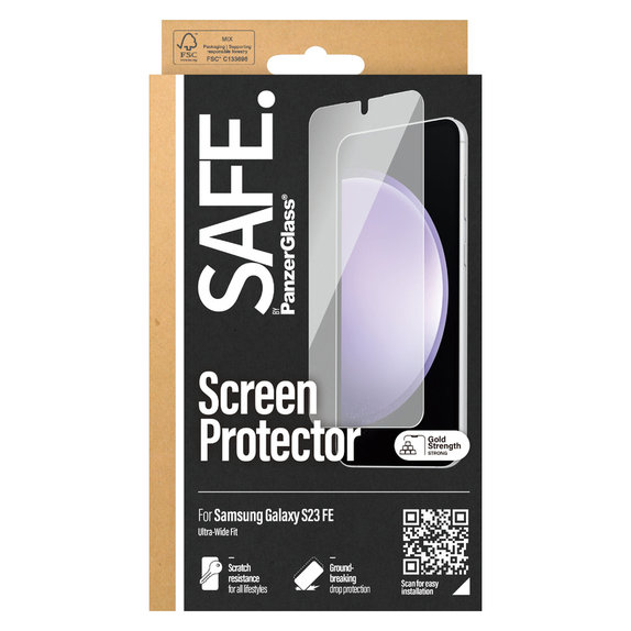 Tvrdené sklo UWF pre Samsung Galaxy S23 FE, Čierna, SAFE by PanzerGlass