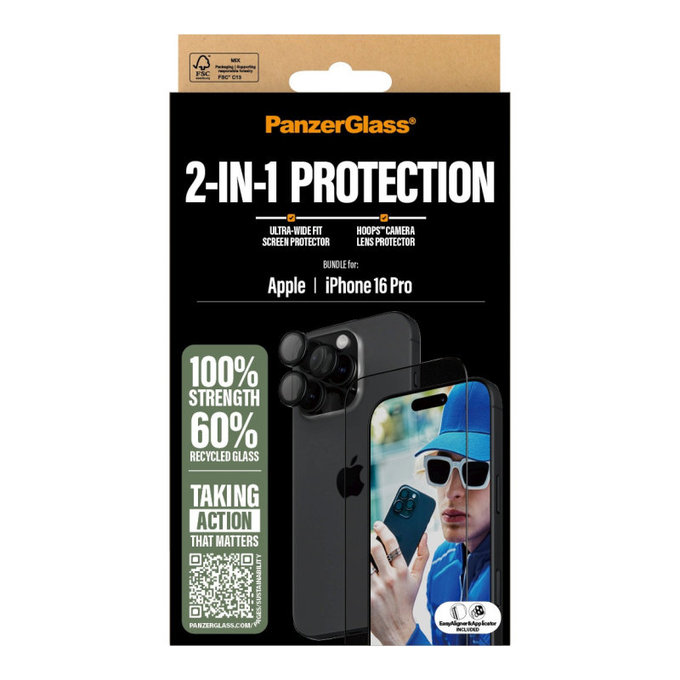 Bundle Hoops + Tvrdené sklo UWF pre iPhone 16 Pro, PanzerGlass