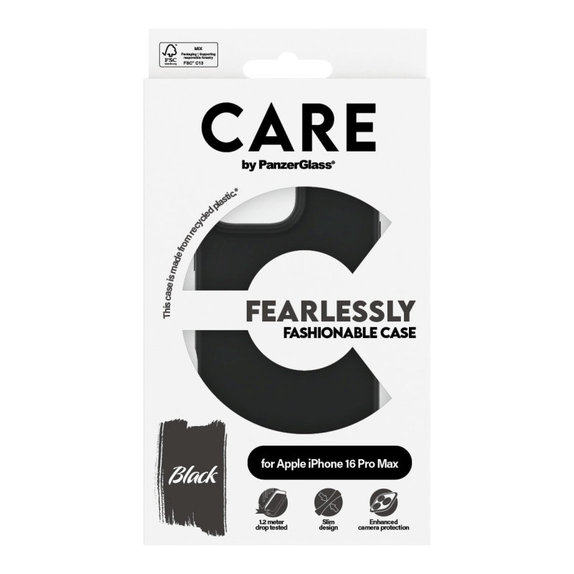 Puzdro Fearlessly pre iPhone 16 Pro Max, Čierna, CARE