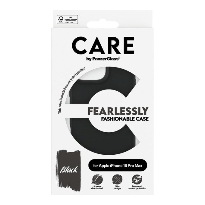Puzdro Fearlessly pre iPhone 16 Pro Max, Čierna, CARE