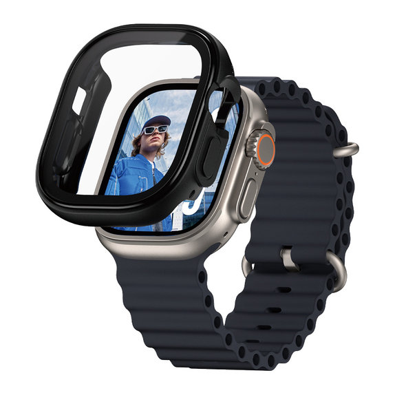 Tvrdené sklo Full Body pre Apple Watch Ultra 2024/Ultra 2/Ultra, Čierna, PanzerGlass