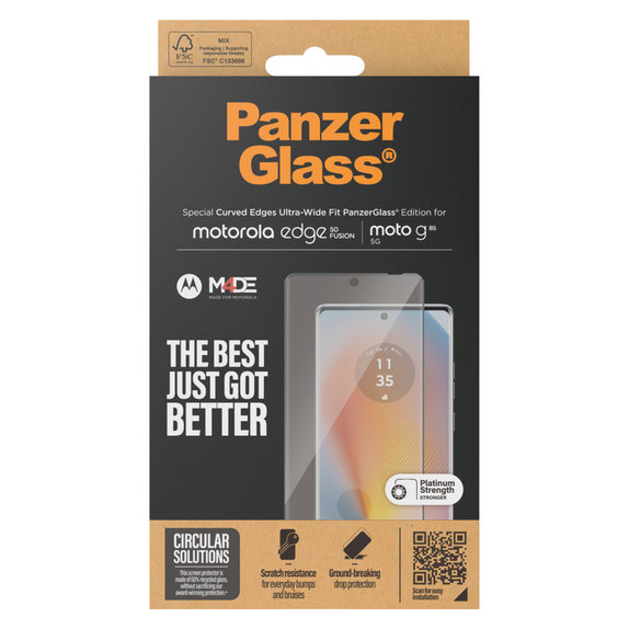 Tvrdené sklo UWF pre Motorola Moto G85 5G/Edge 50 Fusion, Čierna, PanzerGlass