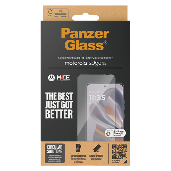 Tvrdené sklo UWF pre Motorola Edge 50 Neo, Čierna, PanzerGlass