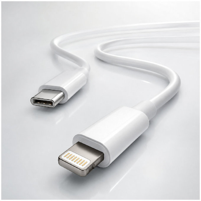 FixPremium - Kábel Lightning/USB-C, 1.5m, biela