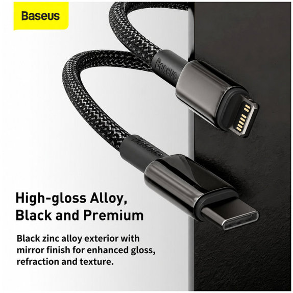Baseus - Kábel Lightning/USB-C, 1.5m, čierna