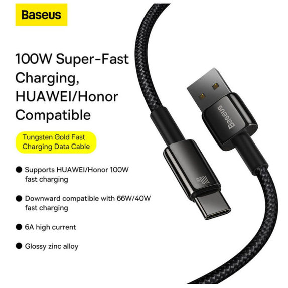 Baseus - Kábel USB-C/USB, 1.5m, čierna