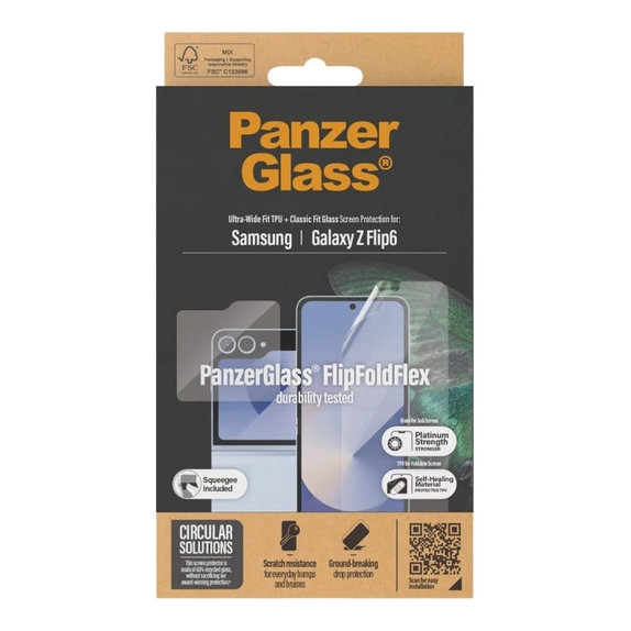 Ochranná fólia UWF a tvrdené sklo pre Samsung Z Flip6, Číra, PanzerGlass