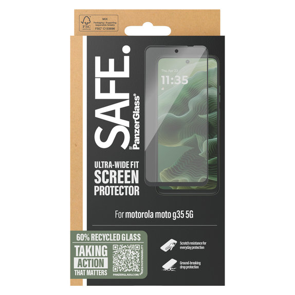 Tvrdené sklo pre Motorola Moto G35, Čierna, SAFE by PanzerGlass