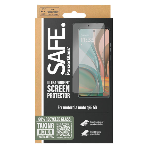Tvrdené sklo UWF pre Motorola Moto G75 5G, Čierna, SAFE by PanzerGlass