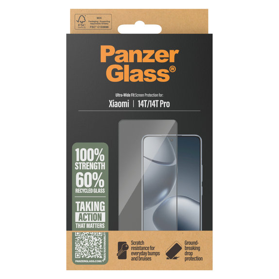 Tvrdené sklo UWF pre Xiaomi 14T/14T Pro, Čierna, PanzerGlass